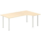 Ergoff Skrivebord DNA, Birk 2000x1200 mm Højre I-ben/Alugrå – Skriveborde (billede 1)