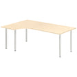 Ergoff Skrivebord DNA, Birk 2000x1200 mm Venstre I-ben/Alugrå – Skriveborde (billede 1)