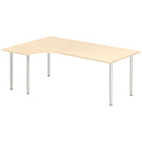 Ergoff Skrivebord DNA, Birk 2000x1200 mm Venstre I-ben/Alugrå – Skriveborde (billede 1)