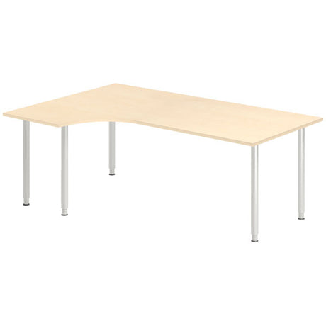 Ergoff Skrivebord DNA, Birk 2000x1200 mm Venstre I-ben/Alugrå – Skriveborde (billede 1)