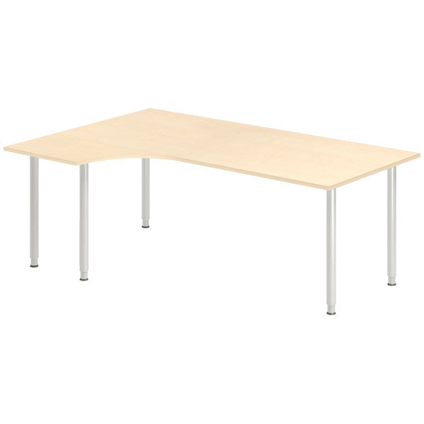 Ergoff Skrivebord DNA, Birk 2000x1200 mm Venstre I-ben/Alugrå – Skriveborde (billede 1)
