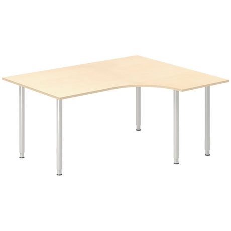 Ergoff Skrivebord DNA, Birk 1600x1200 mm Højre I-ben/Alugrå – Skriveborde (billede 1)