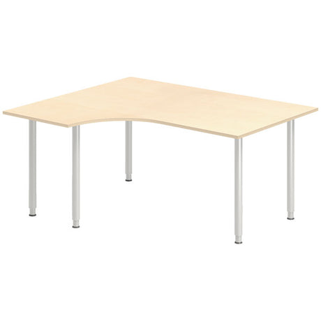 Ergoff Skrivebord DNA, Birk 1600x1200 mm Venstre I-ben/Alugrå – Skriveborde (billede 1)