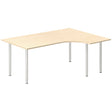 Ergoff Skrivebord DNA, Birk 1800x1200 mm Højre I-ben/Alugrå – Skriveborde (billede 1)
