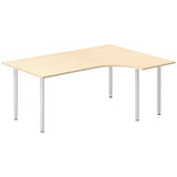 Ergoff Skrivebord DNA, Birk 1800x1200 mm Højre I-ben/Alugrå – Skriveborde (billede 1)