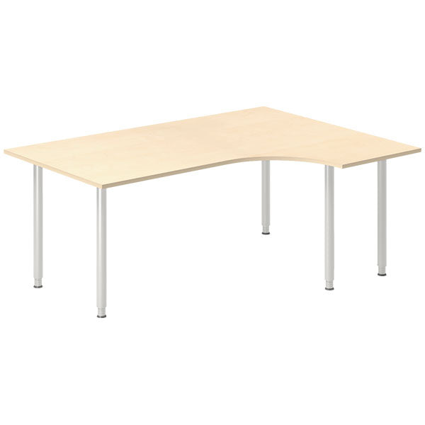 Ergoff Skrivebord DNA, Birk 1800x1200 mm Højre I-ben/Alugrå – Skriveborde (billede 1)