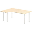 Ergoff Skrivebord DNA, Birk 1800x1200 mm Venstre I-ben/Alugrå – Skriveborde (billede 1)