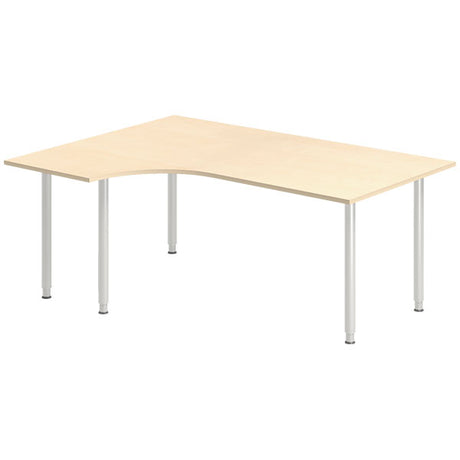 Ergoff Skrivebord DNA, Birk 1800x1200 mm Venstre I-ben/Alugrå – Skriveborde (billede 1)