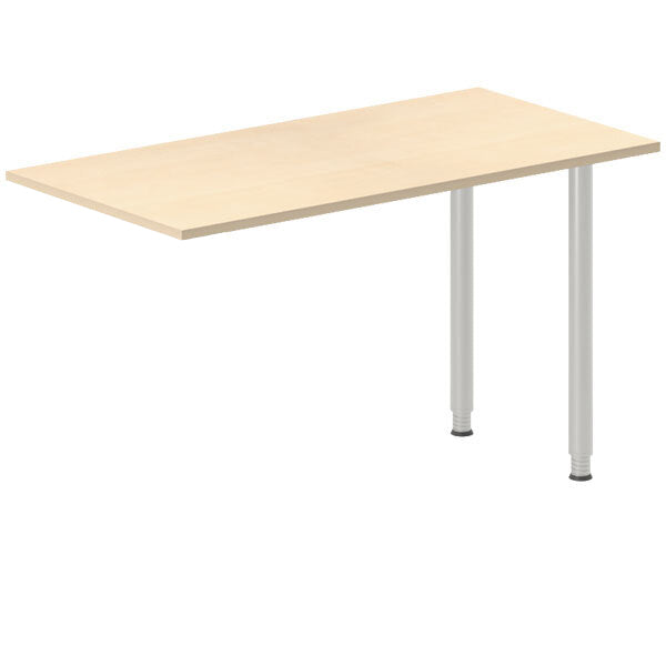 Ergoff Skrivebord, tilbyg DNA Birk 1200x600 mm I-ben Alugrå – Skrivebordstilbyg (billede 1)