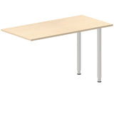 Ergoff Skrivebord, tilbyg DNA Birk 1200x600 mm I-ben Alugrå – Skrivebordstilbyg (billede 1)