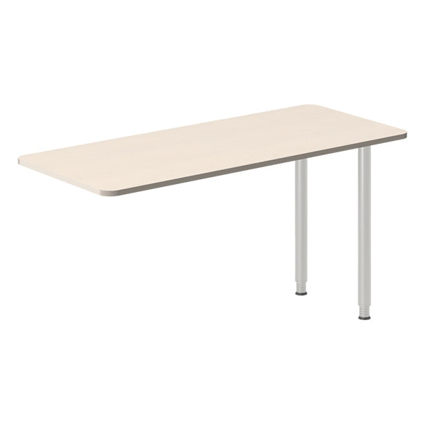 Skrivebord, tilbyg DNA Birk 1400x600 mm I-ben Alugrå