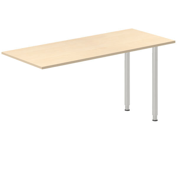Ergoff Skrivebord, tilbyg DNA Birk 1400x600 mm I-ben Alugrå – Skrivebordstilbyg (billede 1)
