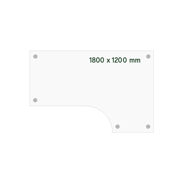 Skrivebord DNA, Bøg 1800x1200 mm Højre I-ben/Alugrå