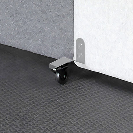 Fod med hjul til gulvskærm, 4 stk. Alugrå