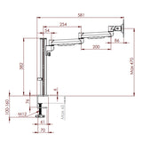 Skærmholder V4 Twin, Alugrå – image 2
