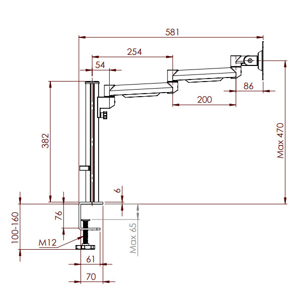 Skærmholder V4 Twin, Alugrå – image 4