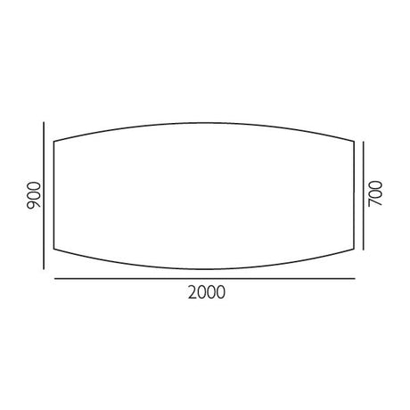 Konferencebord Consensus, Hvid 2000x900 mm | Konferencebord Consensus, Hvid 2000x900 mm bådformet, Alugrå understel  | Officely