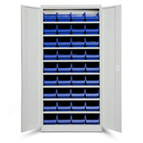 Opbevaringsskab ASPB Mod1 1980x980x470 Lysegrå dør Blå kasse – image 1