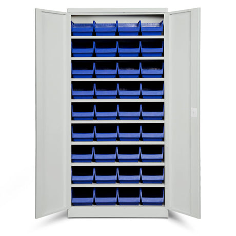 Opbevaringsskab ASPB Mod1 1980x980x570 Lysegrå dør Blå kasse – image 1