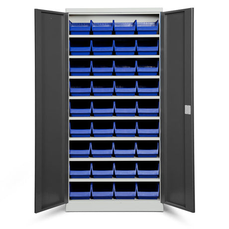 GBP Opbevaringsskab ASPB Mod1 1980x980x670 Antracit dør Blå kasse – Skabe & reoler (billede 1)