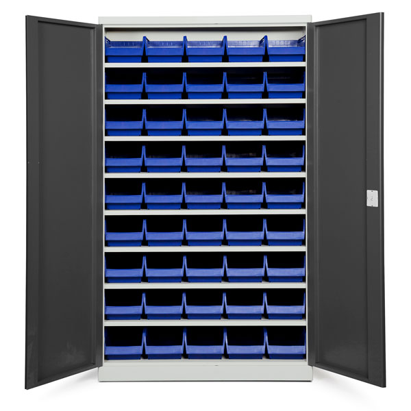 GBP Opbevaringsskab ASPB Mod1 1980x1200x570 Antracit dør Blå kasse – Skabe & reoler (billede 1)