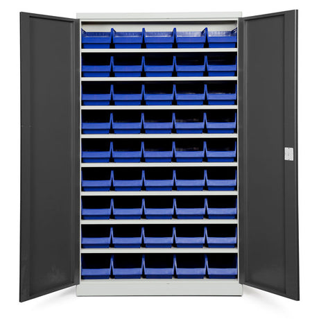 Opbevaringsskab ASPB Mod1 1980x1200x670 Antracit dør Blå kasse – image 1