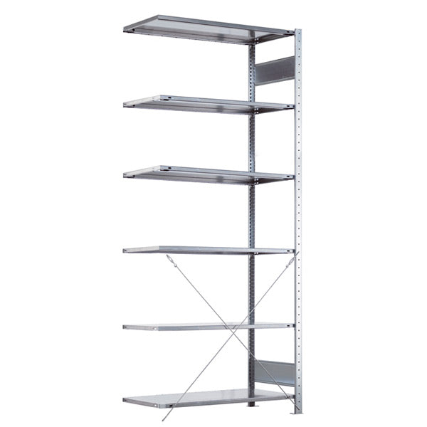 Følgesektion Boltless lagerreol, rygkryds 2500x750x800 150 kg/hylde – image 4
