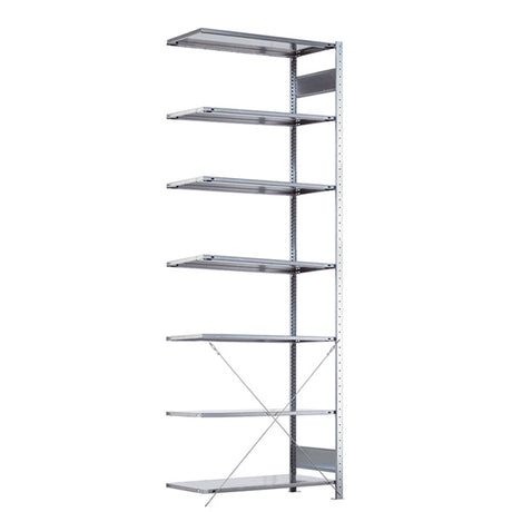 Følgesektion Boltless lagerreol, rygkryds 3000x1300x800 150 kg/hylde – image 6