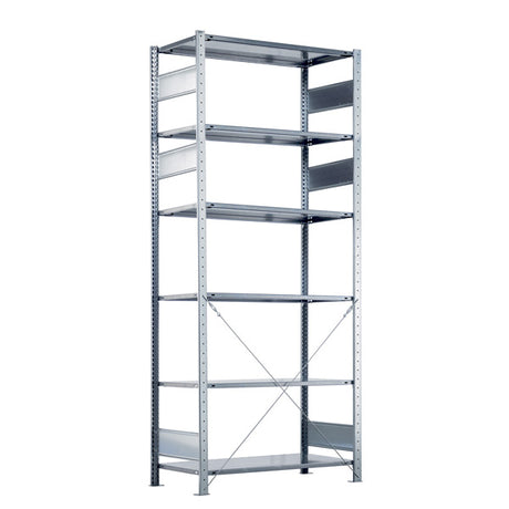 Startsektion Boltless lagerreol, rygkryds 2500x750x300 150 kg/hylde – image 4