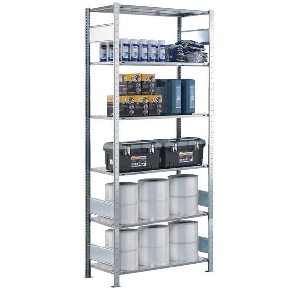 Startsektion Boltless lagerreol, bjælker 2500x1300x300 150 kg/hylde – image 2