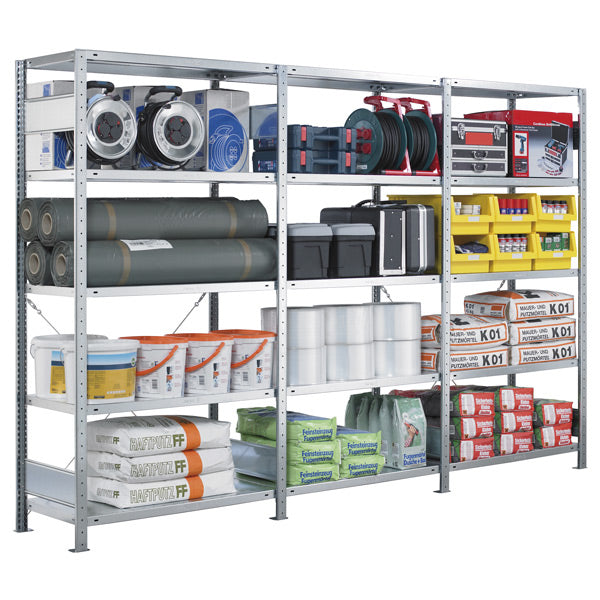 Følgesektion Boltless lagerreol, rygkryds 2500x1300x800 250 kg/hylde – image 1
