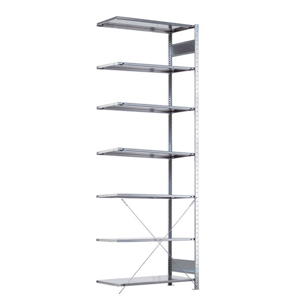 Følgesektion Boltless lagerreol, rygkryds 3000x750x500 250 kg/hylde – image 4