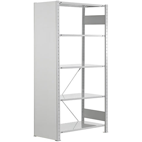 Schulte Lagertechnik Endegavl Boltless 1250 x 600 RAL 7035 – Boltless lagerreol
