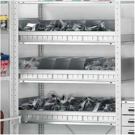 Schulte Lagertechnik Ramme Boltless, småtingsopdeling 1000 x 500 mm – Boltless lagerreol (billede 2)