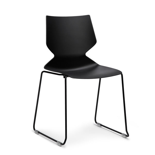 Konferencestol Fly sort med sort stel RAL9005 – image 5