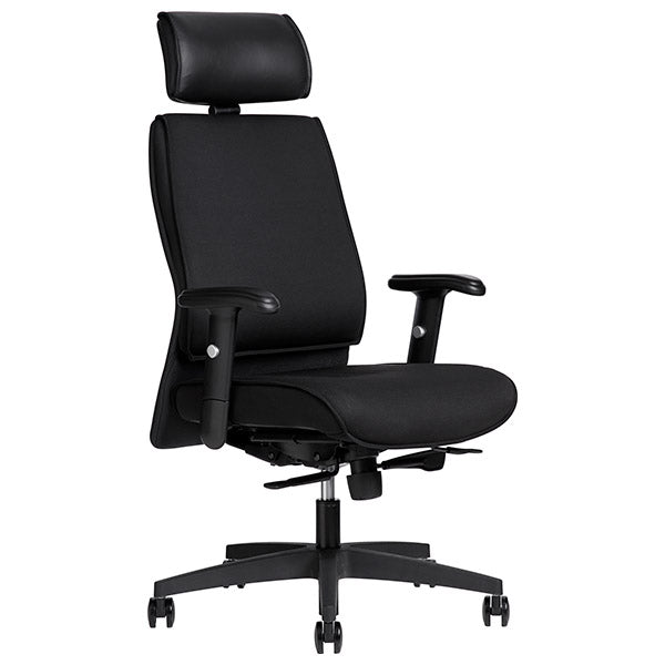 Kontorstol AS6002, Sort tekstil med armlæn – image 1