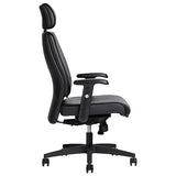 Kontorstol AS6002, Sort skind med armlæn – image 2