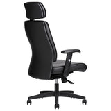 Kontorstol AS6002, Sort skind med armlæn – image 3