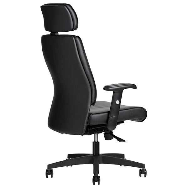 Kontorstol AS6002, Sort skind med armlæn – image 7