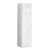 Snavsetøjsskab med lige tag og lys grå døre med cylinderlås – image 3