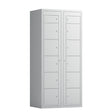 Tøjudleveringsskab 2x6 rum med lige tag og lys grå døre med cylinderlås – image 1
