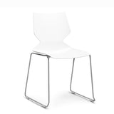 Konferencestol Fly hvid med alugråt stel RAL9006 – image 1