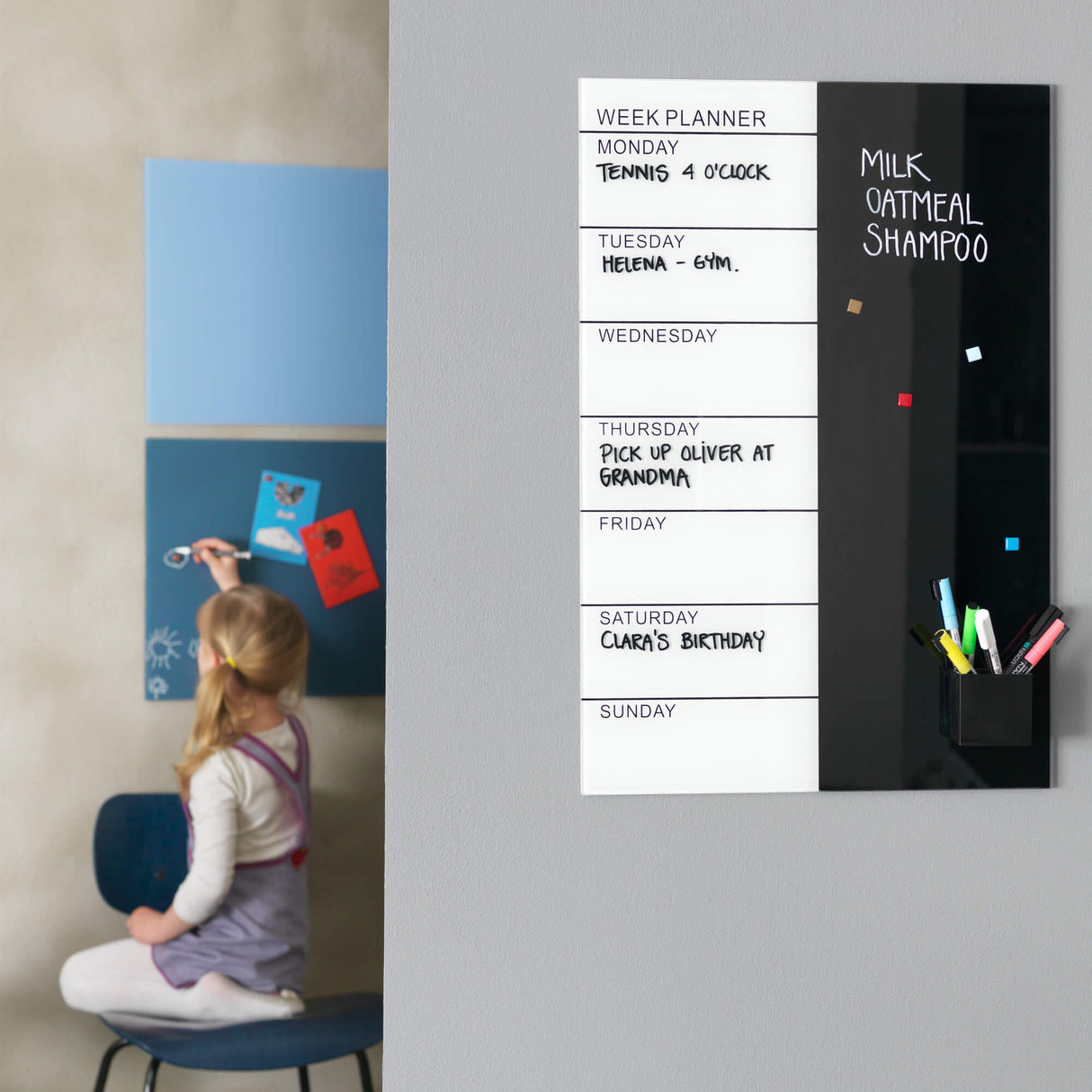 40 x 60 cm. Glas uge tavle Fransk – image 3