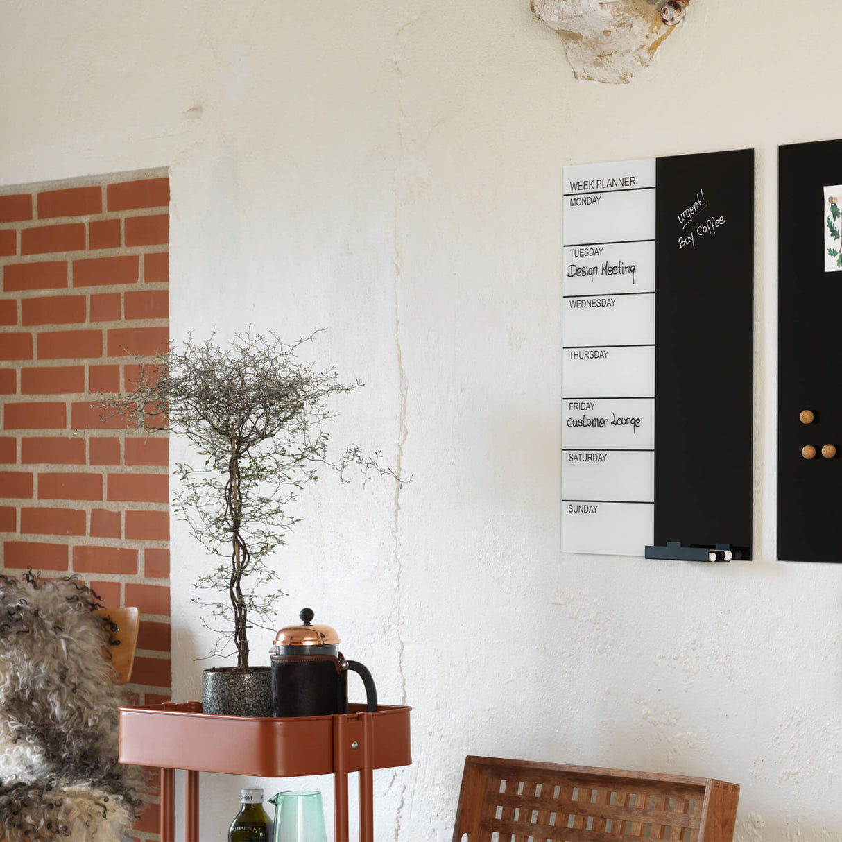 40 x 60 cm. Glas uge tavle Fransk – image 5