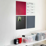 45 x 45 cm. Hvid. Glas uge tavle Dansk