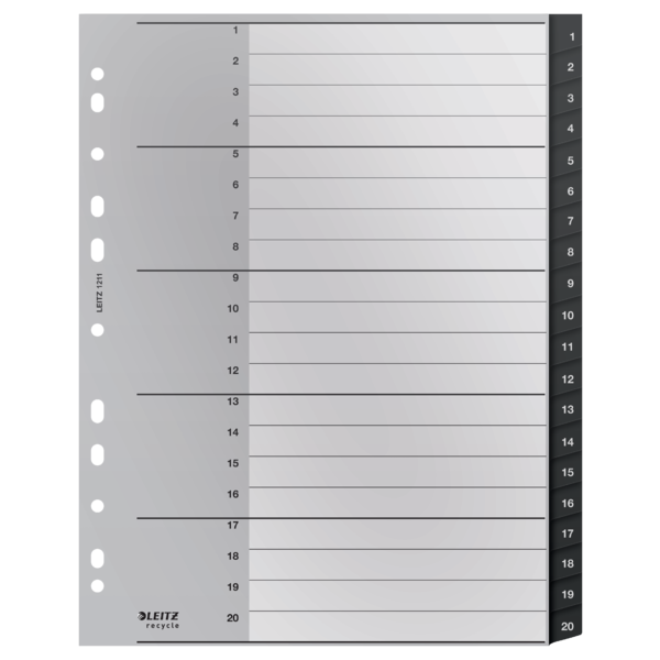 Register recycle PP A4 1-20 sort