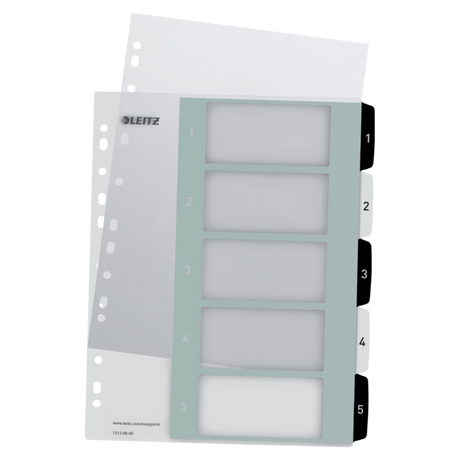 Register printbar PP A4+ 1-5 hvid/sort