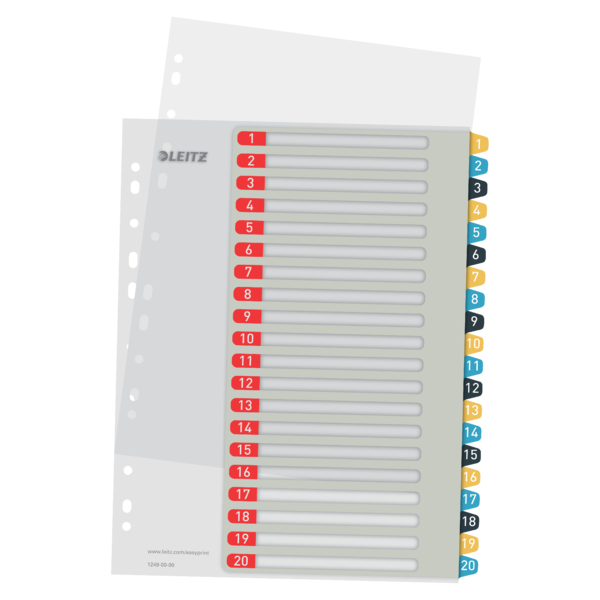 Register printbar PP A4+ 1-20 Cosy farver