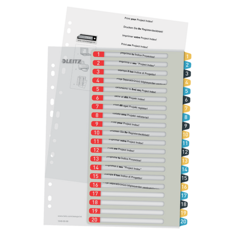 Register printbar PP A4+ 1-20 Cosy farver