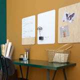 Glas og eg ugetavle | 40 x 60 cm. Glas/Egefiner Magnetisk uge tavle Engelsk  | Officely